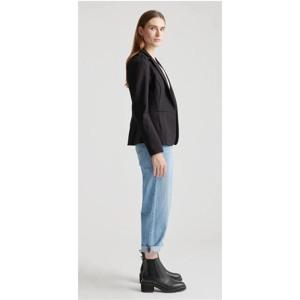 Quince Ultra Stretch Ponte Blazer Navy XL NWT Sold Out Tailored Office Jacket - Picture 3 of 10